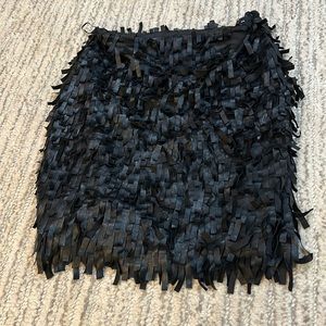 J. McLaughlin Black Fringe Midi Skirt